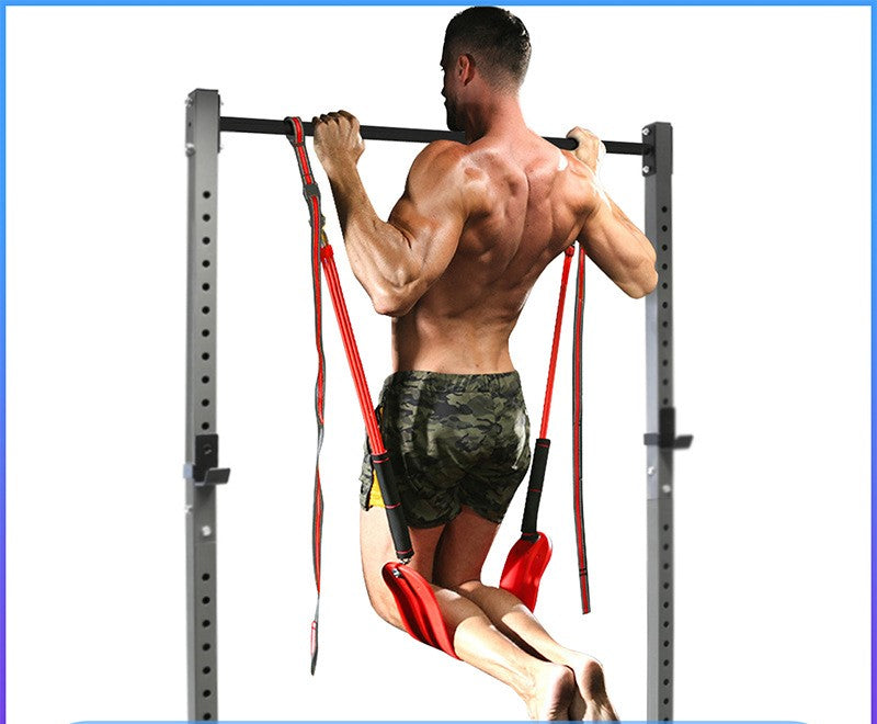 WILKYs0Pull-up assisted hanging trainer with pull rope
 Product Name: EVA pedal
 
 Bearing capacity: 150kg
 
 Product size (structure)
 
 ① Foot - 350mm long / 45mm diameter
 
 ② Elastic rope (red six) - 350mm
 
 Single