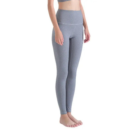 Women's fitness clothes for yoga and dance, slim fit gray leggings.