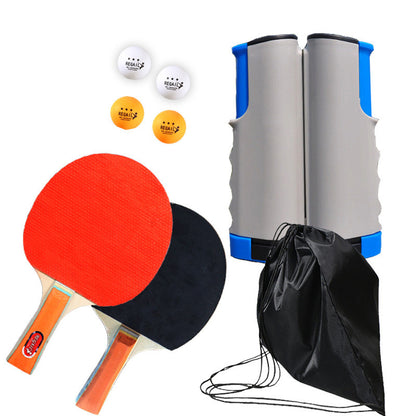 WILKYs0Retractable and Portable Table Tennis Racket Set
 Overview
 :
 
 - Applicable Scenarios: Fitness Equipment, Fitness Body, Sports Trends, Ping-Pong Tennis
 
 - Rubber Type: Anti-adhesive
 
 - Racket Type: Horizonta