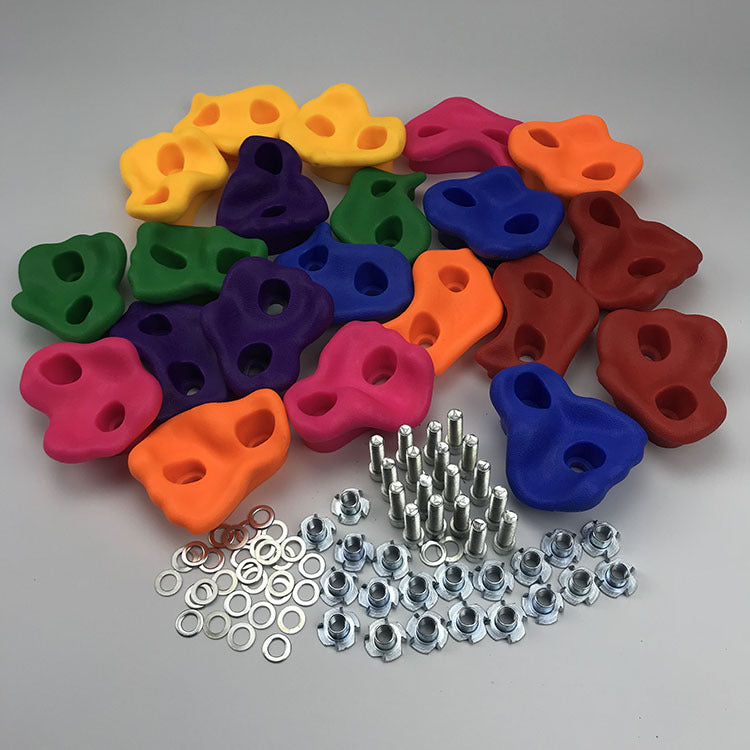 WILKYs0Plastic Climbing Rock PointMaterial: Plastic
Product Category: Rock Point
Style: color mix and match without screws, color mix and match screws
Package content:

 10pcs climbing wall holds


 