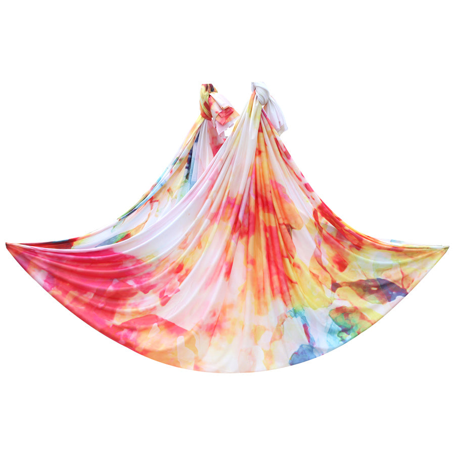 WILKYs0Home Color Gradient Aerial Yoga Hammock Fabric
 Product information:
 


 Fabric: High Density Nylon, good quality, comfortable and stretchy, perfect for yoga hammock swings.
 
 Size: 5m (5M x 2.8M). If you need