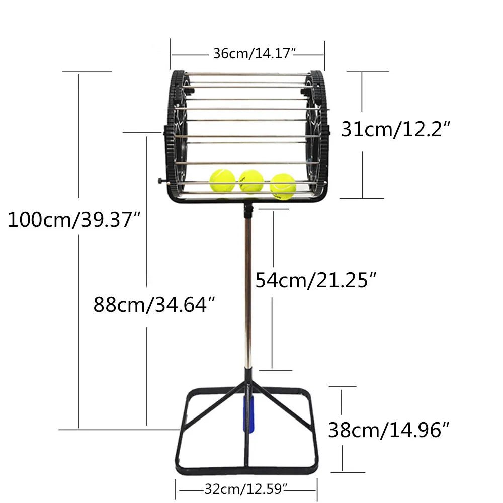 2 - in - 1 Tennis Ball Collector and Ball Hopper Sporting Goods Tennis Ball Picker - WILKYs