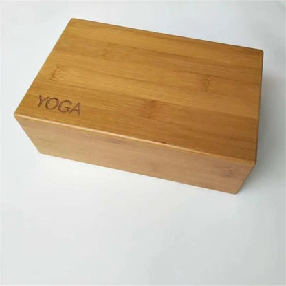 bamboo and wood yoga brick for fitness, 23x15x7.6cm, cork material