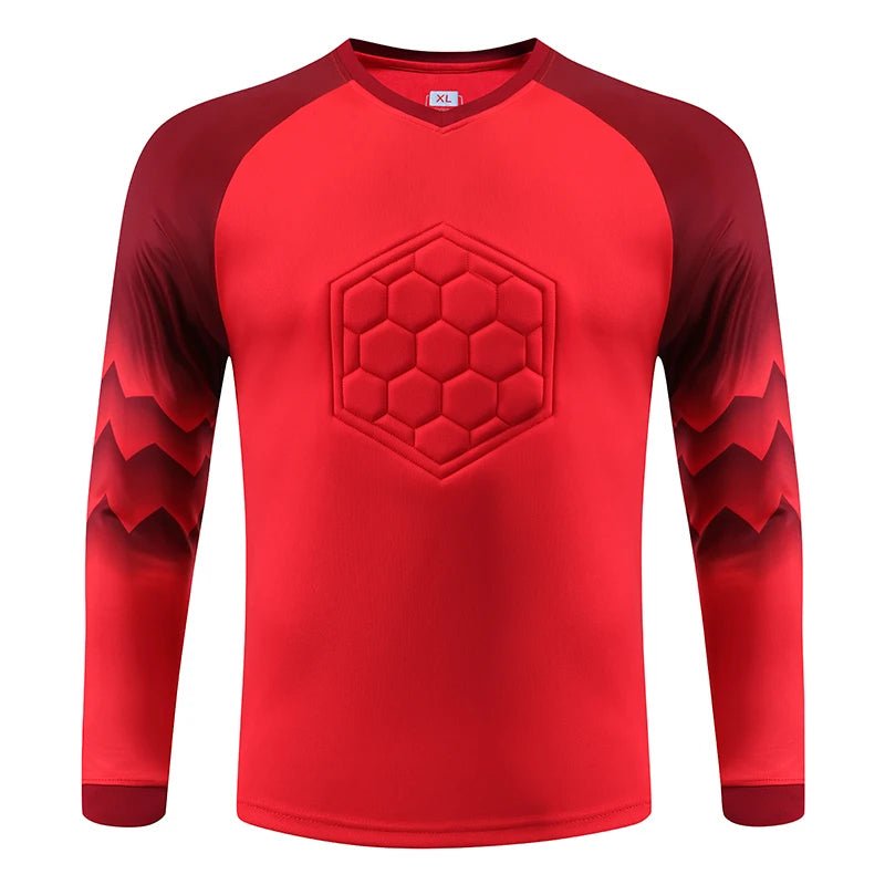 2021 New Uniform Men's Football Training Goalkeeper Uniform Kids Soccer Jersey Set Long Sleeve Protective Sponge Shirt Pants - WILKYs