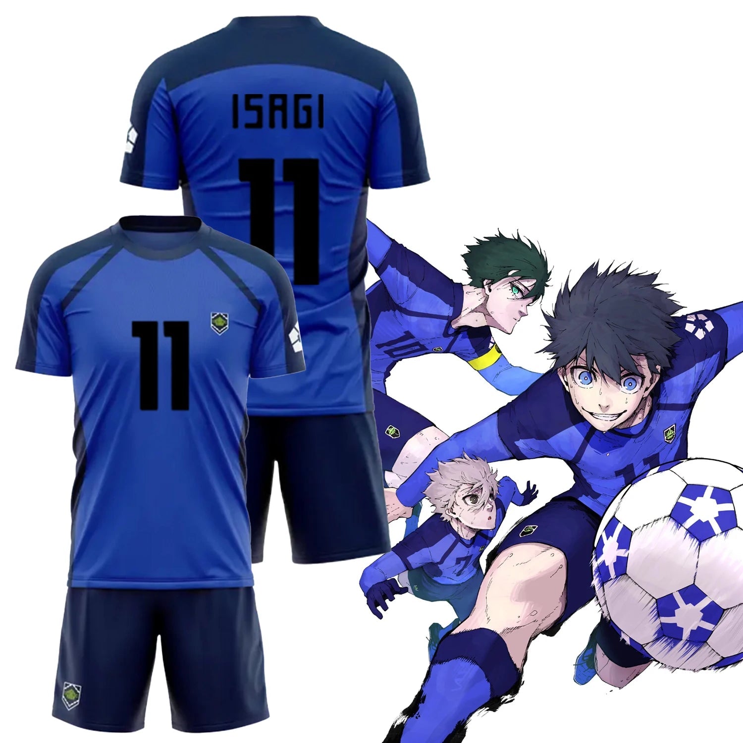 2024 New Anime Blue Lock Short Sleeve Set Futsal Football Pattern VL Replika T Shirt Sets Soccer Club Cosplay Unisex Jersey - WILKYs