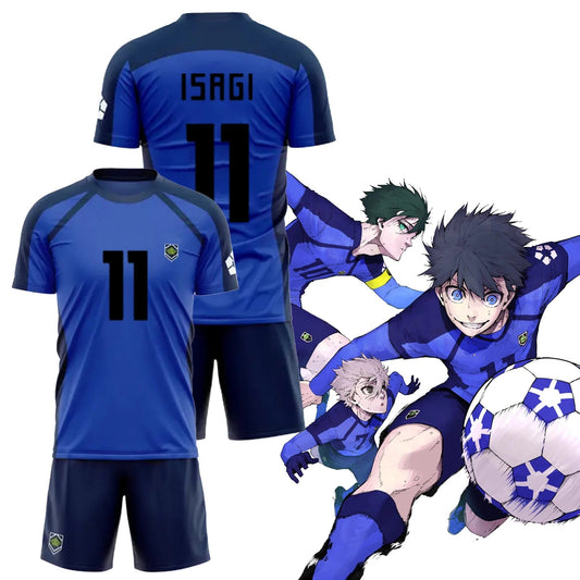 2024 New Anime Blue Lock Short Sleeve Set Futsal Football Pattern VL Replika T Shirt Sets Soccer Club Cosplay Unisex Jersey - WILKYs
