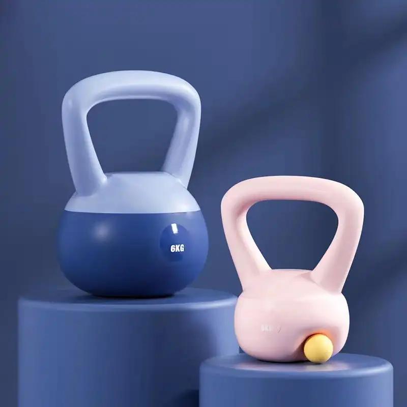 Blue and pink women's fitness home kettlebells in 6KG, designed for versatile workouts.