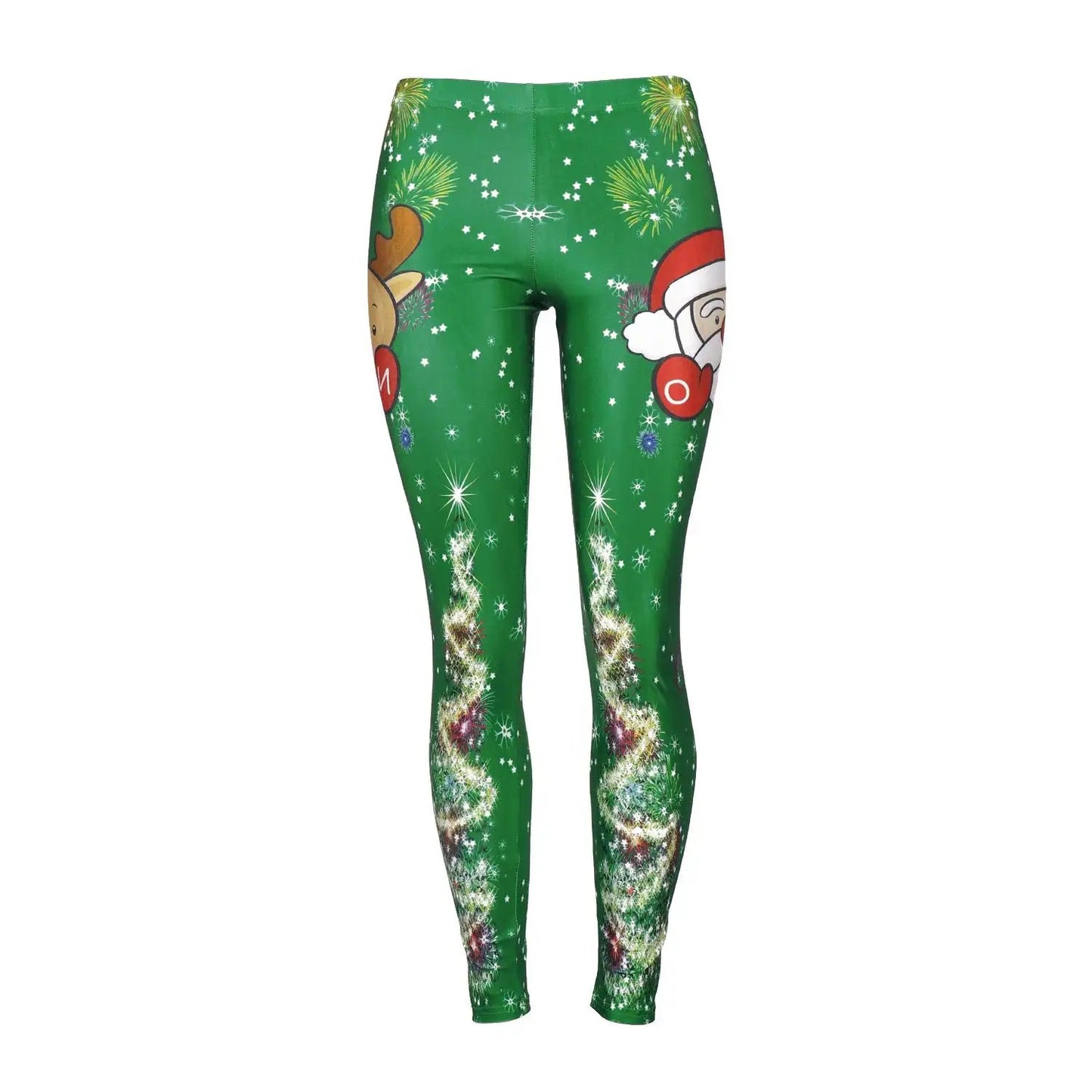 WILKYs0Women's Digital Printed Leggings Europe And America Christmas
 Product information:
 
 Fabric name: chemical fiber blended
 
 Main fabric composition: polyester fiber (polyester)
 
 The content of the main fabric ingredient: 8