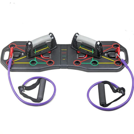 WILKYs0Push-up Board Bracket Fitness Equipment Home
 Product information:
 
 Product name: New octagonal folding pull rope push-up board
 
 Product material: ABS engineering plastic
 
 Product size: 64X20X2cm
 
 Prod