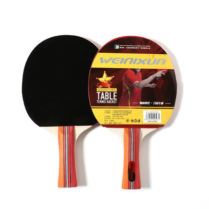 WILKYs0Double reverse rubber horizontal racket ping pong racket
 [Category] Horizontal position (long handle)
 
 [Configuration] 2 shots 3 balls set, with portable square bag, easy to carry
 
 [Rubber] High-quality beef tendon r