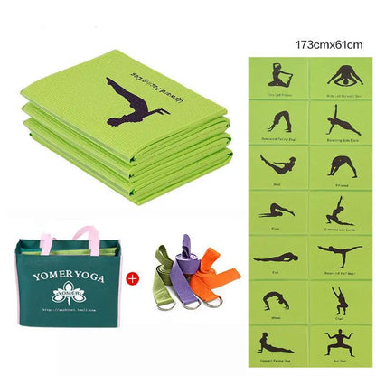 WILKYs0Foldable and portable yoga mat
 Material: PVC
 
 Patterns: geometric patterns
 
 Features: foldable and portable
 
 Category: Yoga Mat
 
 Function: antiskid ultra thin small mini thickening
 
 Ap