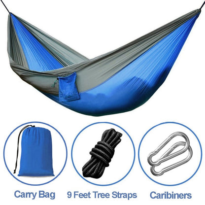 WILKYsHammockBackpacking Hammock - Portable Nylon Parachute Outdoor Double Hammock
Overview - Made of 210T parachute nylon fabric, portable and durable - Weight capacity is within 150kg, suitable for one person - Easy to be cleaned and dry quickly