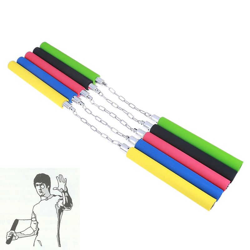 WILKYs0Children's Nunchaku Toy
 Subdivision: Nunchaku
 
 Material: Rubber
 
 Applicable people: general
 
 Specifications: red, black, green, blue, yellow
 
 
 
 
 
 
