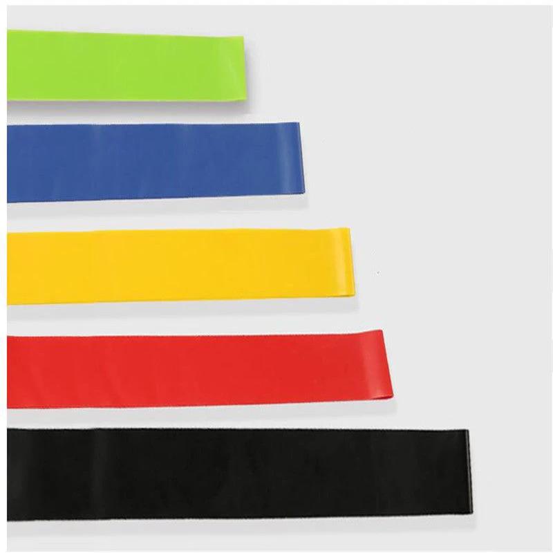 WILKYs0Fitness Yoga Stretch Band Elastic Band
 Spot 5-piece set of resistance bands: 1. Size: 600 * 50mm 10 20 30 40 50 pounds The spot defaults to the printed LOGO in the picture. If you do not need the LOGO, 