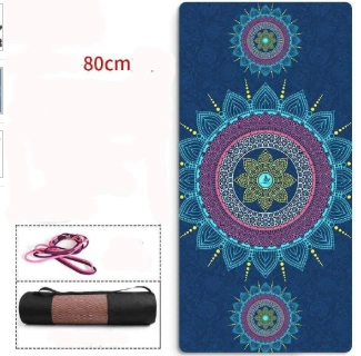 Yoga mat with geometric pattern, TPE and suede material, size 183x80cm, 6mm thickness, midsummer light year design.