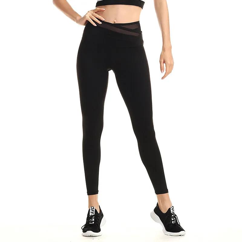 Slim black yoga pants for women, suitable for yoga, fitness, running.