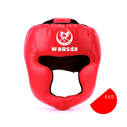 WILKYs0Taekwondo fighting headgear helmet
 Body material: PU
 
 Specifications: One size
 
 Applicable people: adults
 
 Applicable sports: boxing
 
 Applicable scene: Martial arts defense
 
 Color: red, bl