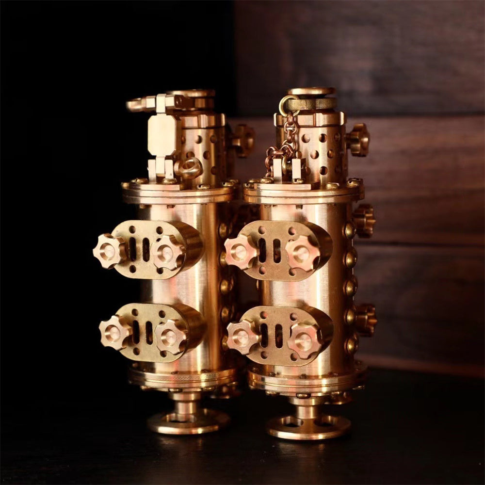 WILKYs0All Copper Handmade Mechanical Punk Kerosene Lighter Trench Machine
 
 Product information :
 
 


 
 Color: Brass
 
 
 
 Material: all copper
 
 
 
 Style: modern minimalist
 
 
 
 Types of lighter oil: kerosene
 
 
 Style: Shaft e