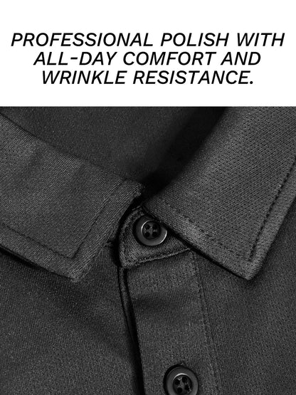 3 pcs set, men's polyester polo shirts, soft and comfortable, many colors available, suitable for daily wear - WILKYs