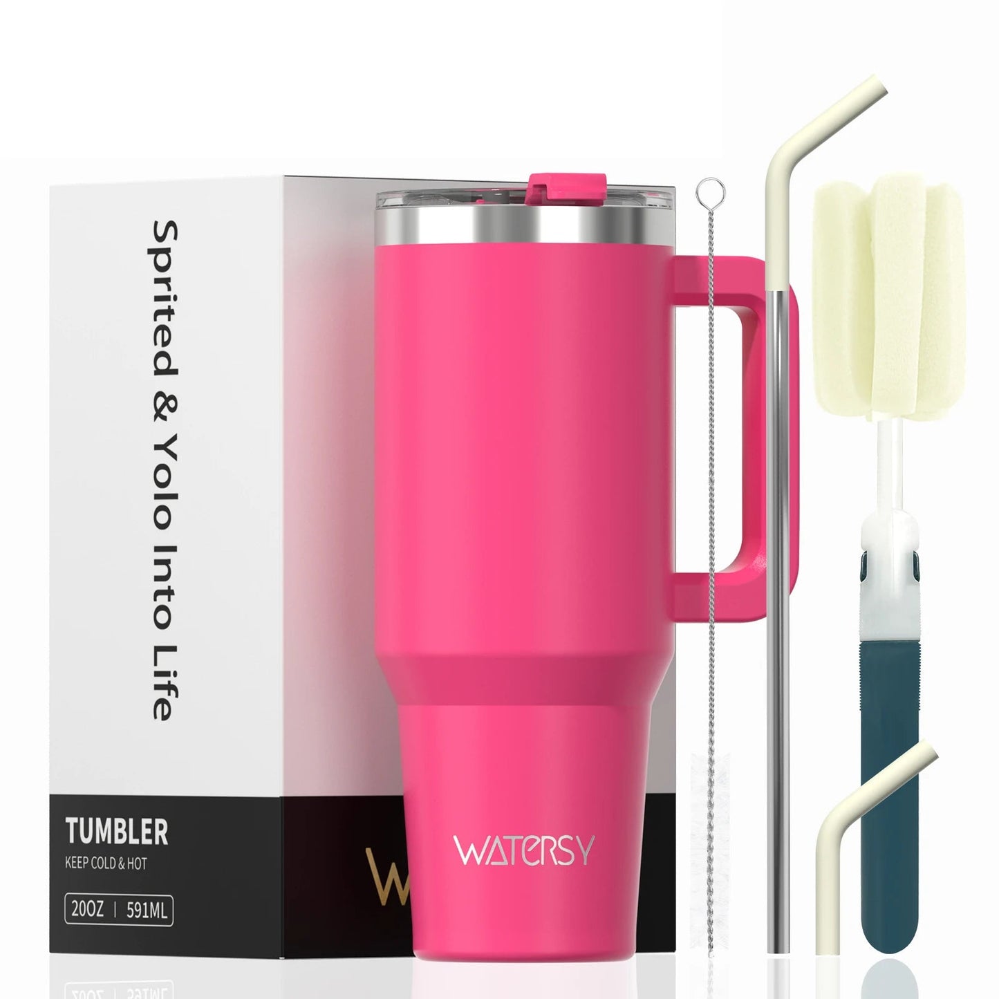 30/40oz Tumbler With Handle and Straw Large Capacity Stainless Steel Thermal Cup for Coffee Double Vacuum Insulated Mug - WILKYs
