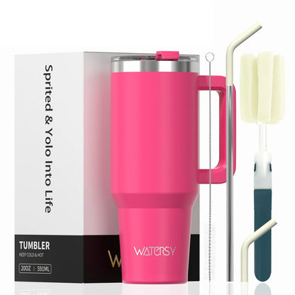 30/40oz Tumbler With Handle and Straw Large Capacity Stainless Steel Thermal Cup for Coffee Double Vacuum Insulated Mug - WILKYs