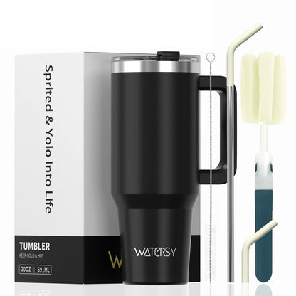 30/40oz Tumbler With Handle and Straw Large Capacity Stainless Steel Thermal Cup for Coffee Double Vacuum Insulated Mug - WILKYs