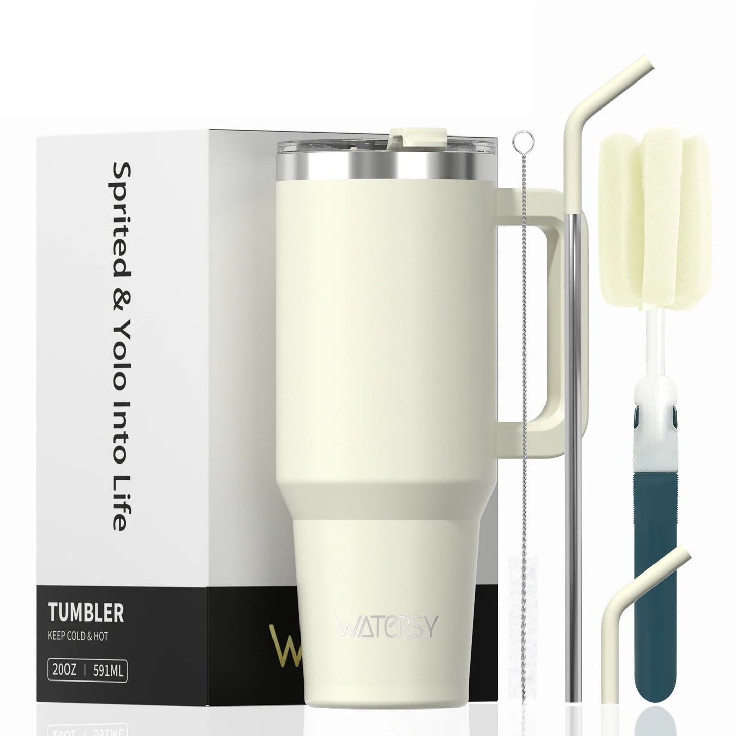 30/40oz Tumbler With Handle and Straw Large Capacity Stainless Steel Thermal Cup for Coffee Double Vacuum Insulated Mug - WILKYs