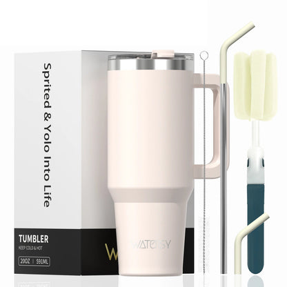30/40oz Tumbler With Handle and Straw Large Capacity Stainless Steel Thermal Cup for Coffee Double Vacuum Insulated Mug - WILKYs