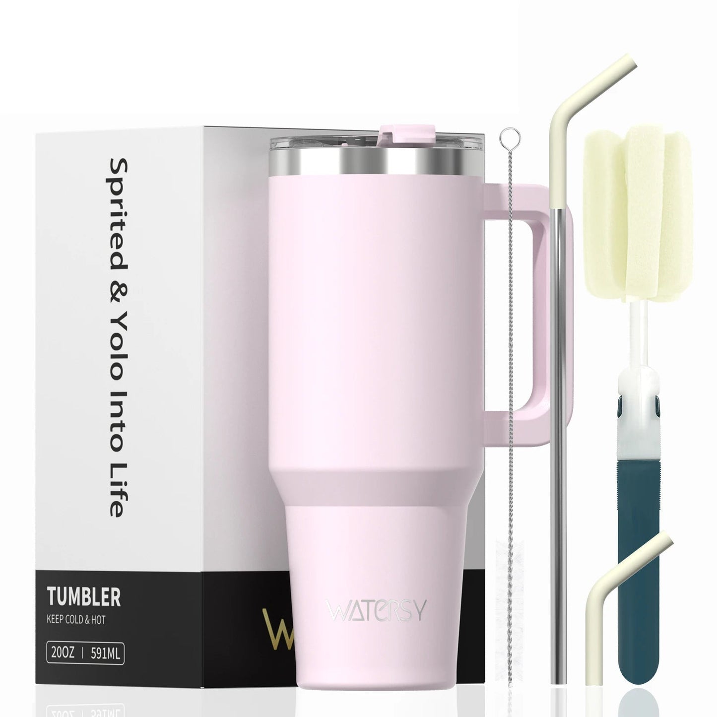 30/40oz Tumbler With Handle and Straw Large Capacity Stainless Steel Thermal Cup for Coffee Double Vacuum Insulated Mug - WILKYs