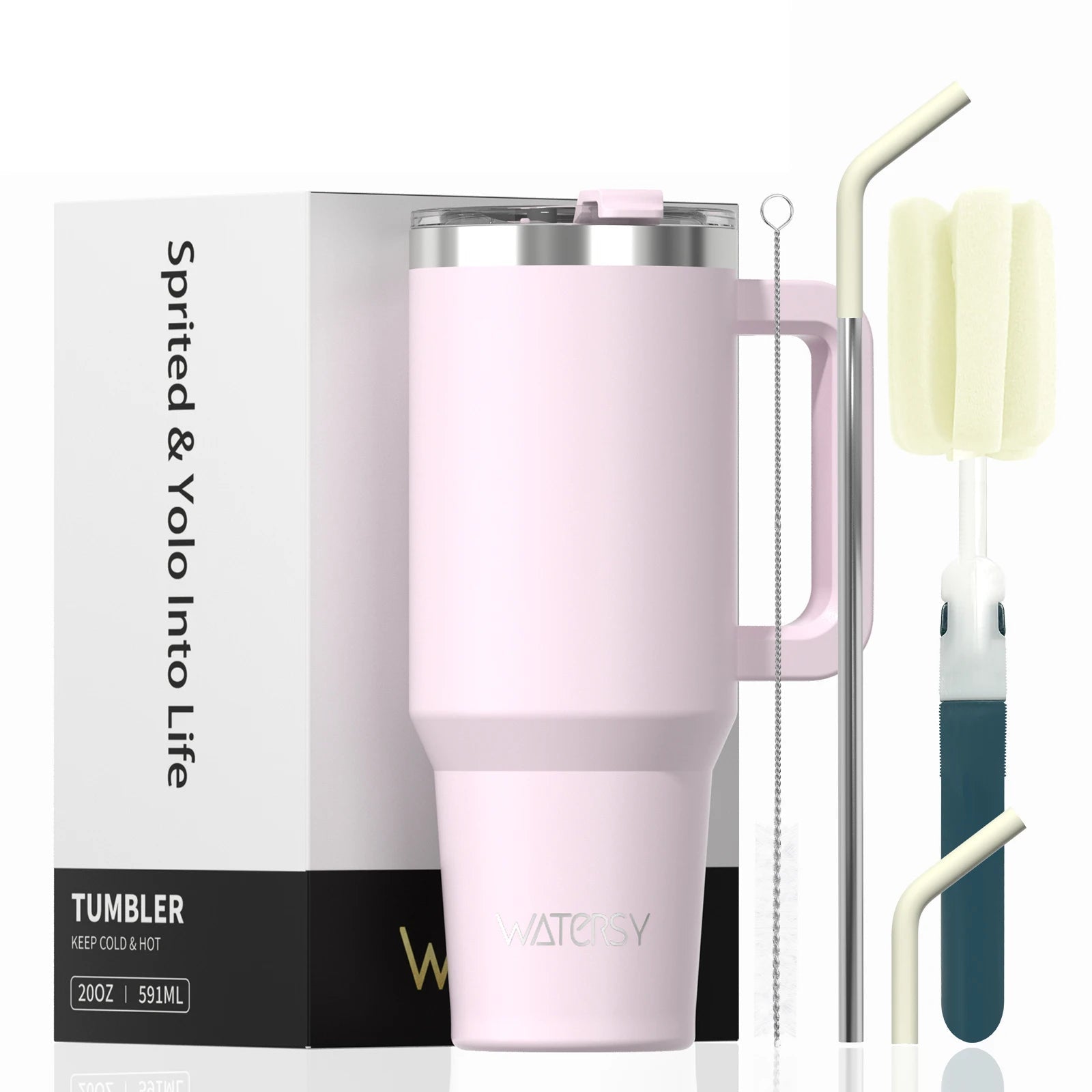 30/40oz Tumbler With Handle and Straw Large Capacity Stainless Steel Thermal Cup for Coffee Double Vacuum Insulated Mug - WILKYs