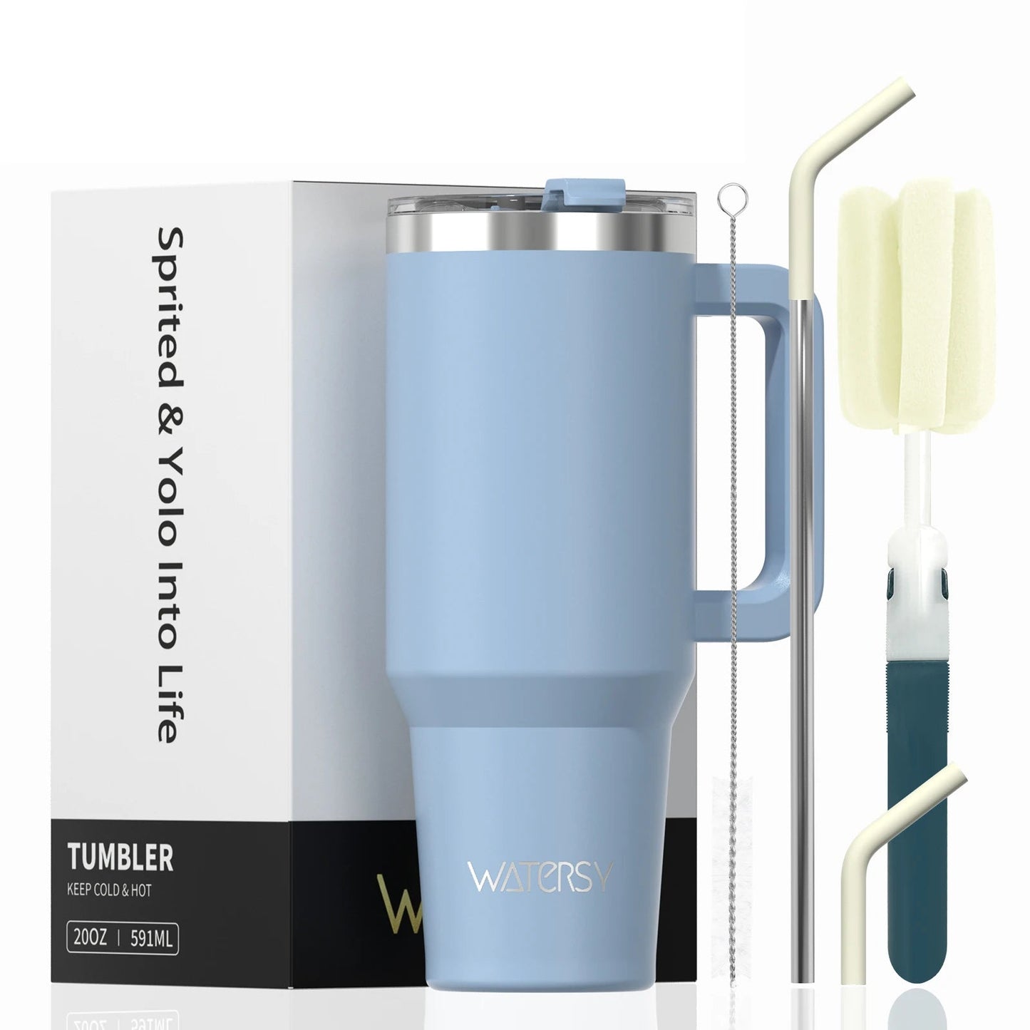 30/40oz Tumbler With Handle and Straw Large Capacity Stainless Steel Thermal Cup for Coffee Double Vacuum Insulated Mug - WILKYs