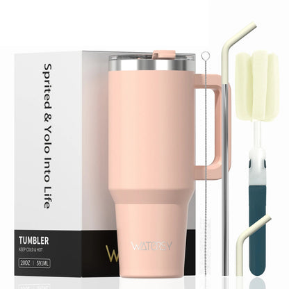 30/40oz Tumbler With Handle and Straw Large Capacity Stainless Steel Thermal Cup for Coffee Double Vacuum Insulated Mug - WILKYs