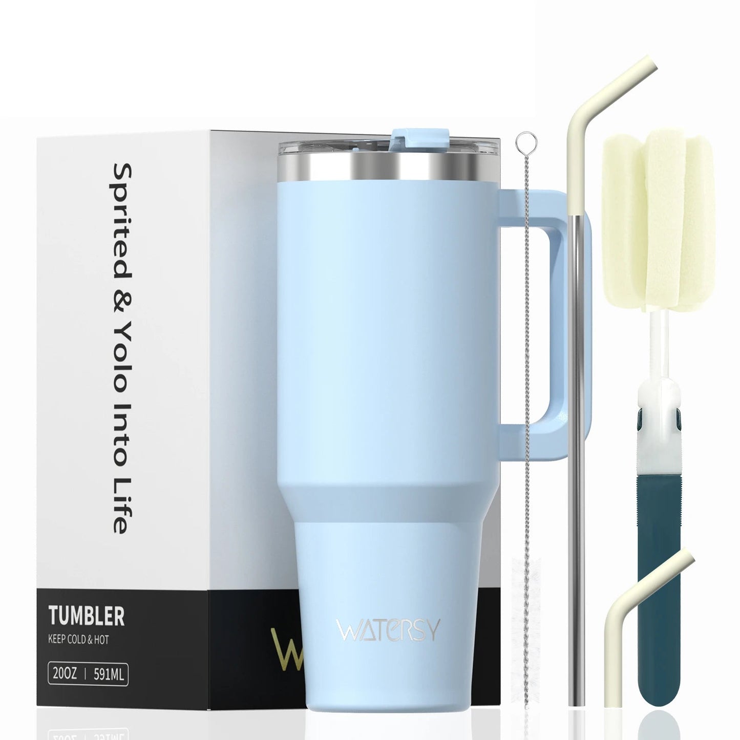 30/40oz Tumbler With Handle and Straw Large Capacity Stainless Steel Thermal Cup for Coffee Double Vacuum Insulated Mug - WILKYs