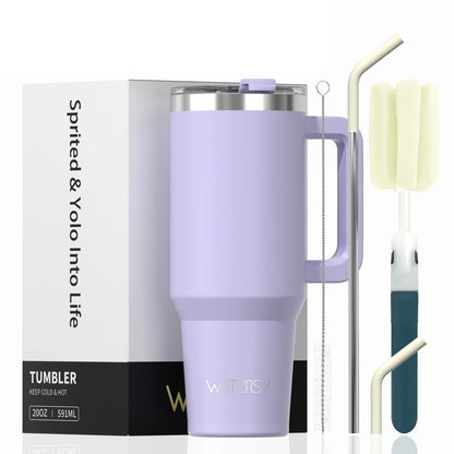30/40oz Tumbler With Handle and Straw Large Capacity Stainless Steel Thermal Cup for Coffee Double Vacuum Insulated Mug - WILKYs