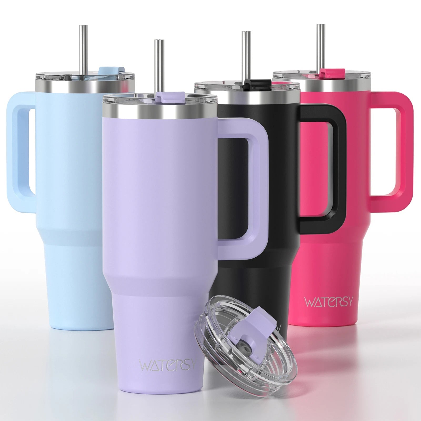 30/40oz Tumbler With Handle and Straw Large Capacity Stainless Steel Thermal Cup for Coffee Double Vacuum Insulated Mug - WILKYs