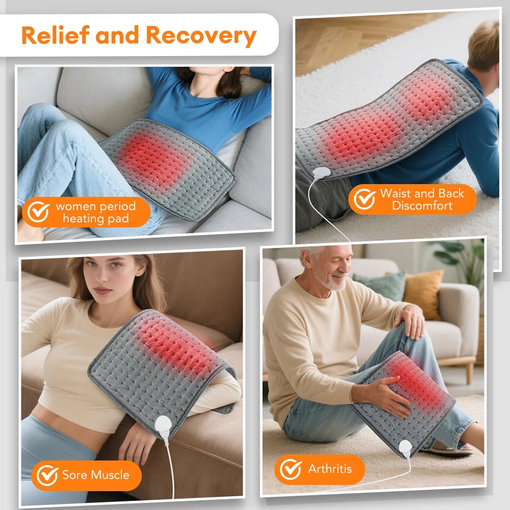 30*60cm Electric Heating Pads for Back Neck Shoulder Home Office Washable Winter Warm Blanket Timed Temperature Control - WILKYs