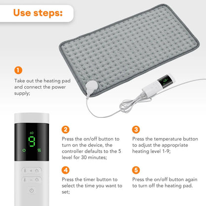 30*60cm Electric Heating Pads for Back Neck Shoulder Home Office Washable Winter Warm Blanket Timed Temperature Control - WILKYs