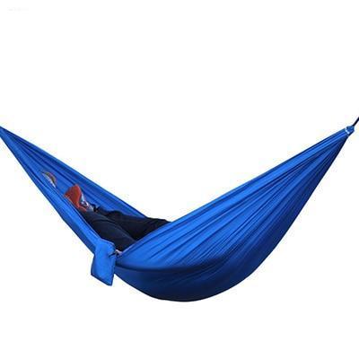 WILKYsHammockBackpacking Hammock - Portable Nylon Parachute Outdoor Double Hammock
Overview - Made of 210T parachute nylon fabric, portable and durable - Weight capacity is within 150kg, suitable for one person - Easy to be cleaned and dry quickly