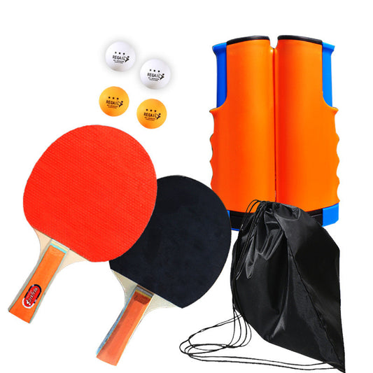 WILKYs0Retractable and Portable Table Tennis Racket Set
 Overview
 :
 
 - Applicable Scenarios: Fitness Equipment, Fitness Body, Sports Trends, Ping-Pong Tennis
 
 - Rubber Type: Anti-adhesive
 
 - Racket Type: Horizonta