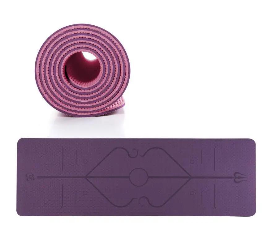 WILKYs0TPE Yoga Mat Non Slip Carpet Environmental Fitness 183*61cm
 Material: TPE
 
 Pattern: stripe
 
 Thickness: 6mm (beginner) 8mm (beginner)
 
 Functional： antiskid
 
 Applicable occasions ：gym, home
 
 Use gender： female


 
 