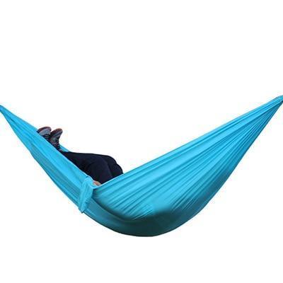 WILKYsHammockBackpacking Hammock - Portable Nylon Parachute Outdoor Double Hammock
Overview - Made of 210T parachute nylon fabric, portable and durable - Weight capacity is within 150kg, suitable for one person - Easy to be cleaned and dry quickly