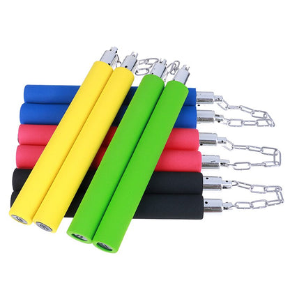 WILKYs0Children's Nunchaku Toy
 Subdivision: Nunchaku
 
 Material: Rubber
 
 Applicable people: general
 
 Specifications: red, black, green, blue, yellow
 
 
 
 
 
 
