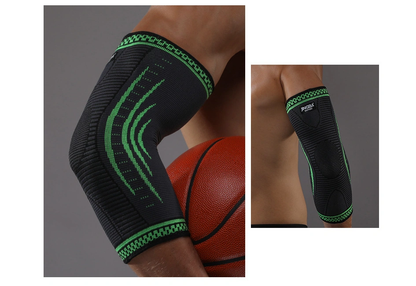 WILKYsFitness equipmentFitness exercise elbow support
 description
 
 Rimula support 1pcs elastic compression nylon basketball elbow support volleyball bandage elbow support checked
 
 Color: black, green, orange
 
 Ma