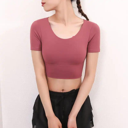 WILKYs0Slim Yoga Fitness top
 Fabric Name: Nylon / nylon
 
 Main fabric composition: Nylon / nylon
 
 Content of main fabric composition: 87 (%)
 
 Lining composition: Spandex
 
 Ingredient con