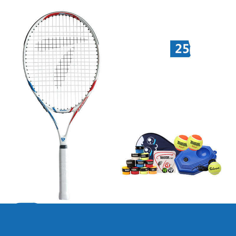 WILKYs0Children's beginner tennis racket
 Material: carbon aluminum alloy
 
 Shape: oval
 
 Thickness: 20mm or less
 
 Shoot length classification: Ordinary type
 
 Racket hardness: hard
 
 Applicable obje