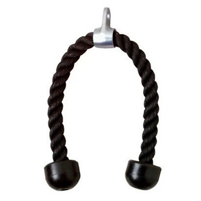 WILKYs0Biceps Rope Push Down Pull Rope Strength Fitness Accessories
 product description:
 
 
 Length 70cm, weight about 0.75kg, rope thickness 25mm, electroplated all-steel lifting lugs
 
 


 Material: nylon rope + PU plastic head
