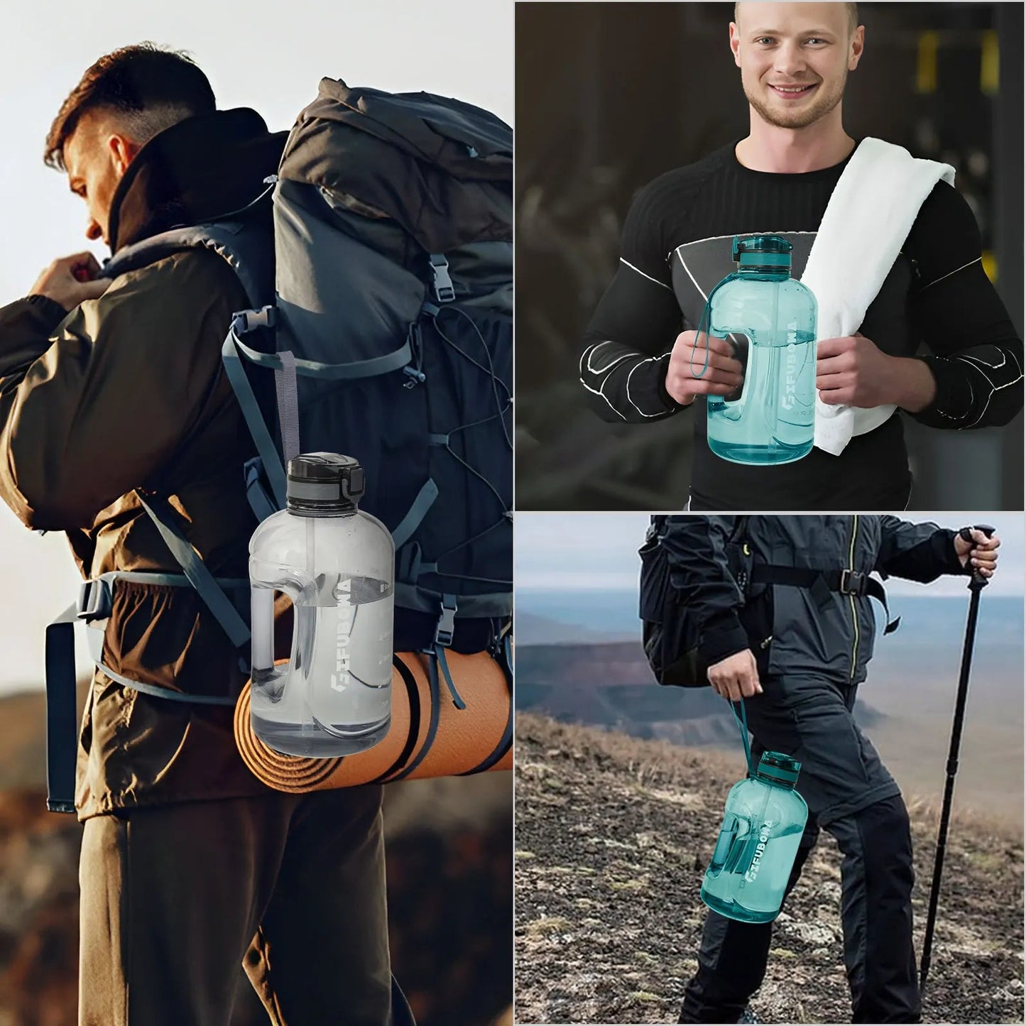 3L Large Capacity Sports Water Bottle Outdoor Fitness Kettle Plastic Water Drinking Cup Students Portable Gym Big Jug - WILKYs