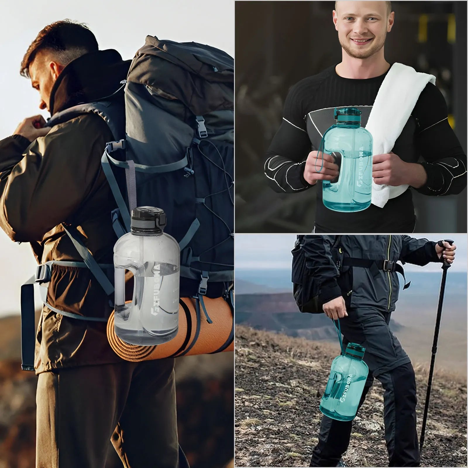 3L Large Capacity Sports Water Bottle Outdoor Fitness Kettle Plastic Water Drinking Cup Students Portable Gym Big Jug - WILKYs