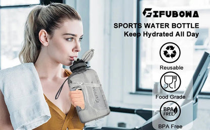 3L Large Capacity Sports Water Bottle Outdoor Fitness Kettle Plastic Water Drinking Cup Students Portable Gym Big Jug - WILKYs
