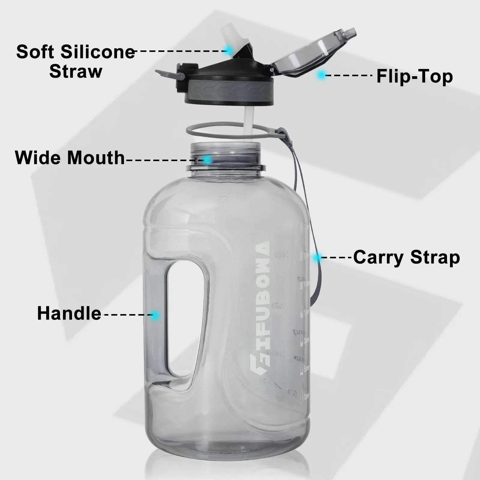 3L Large Capacity Sports Water Bottle Outdoor Fitness Kettle Plastic Water Drinking Cup Students Portable Gym Big Jug - WILKYs